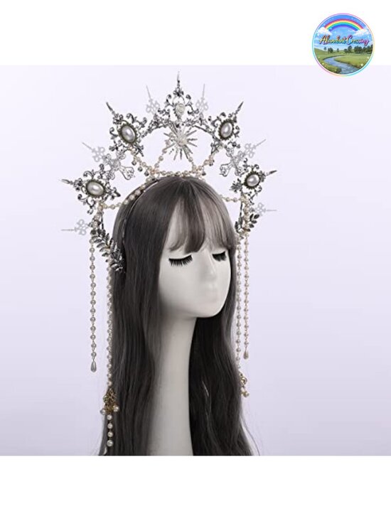Halo Crown Headband Women Halloween Costume Headpiece Alloy Metal main image 4